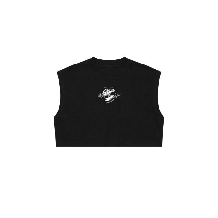 Oversize Crop Top Love The Process Negro